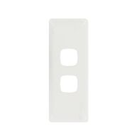 HPM Standard 2 Gang Architrave Cover Plate White