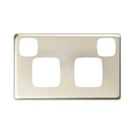 Excel - Double powerpoint coverplate 2 gang stainless steel
