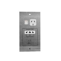 Architectural metal - Vertical single powerpoint with shaver outlet 1 gang 10A 240V a.c. with shaver outlet & safety shutters white