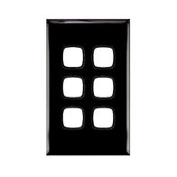 Excel - Grid & plate For 770 series mechanisms - 6 gang black