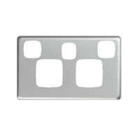Excel - Double powerpoint with extra switch coverplate - Matt Silver