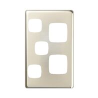 EXCEL - Double vertical powerpoint with extra funtion hole coverplate only - Stainless Steel