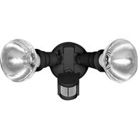 Nelson - Outdoor incandescent twin floodlight PAR38 with PIR sensor manual override IP44 lamps not supplied black