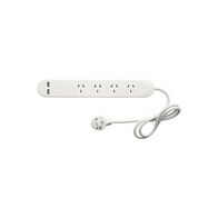 HPM Standard 4 Outlet USB Charging Powerboard White