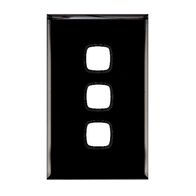 EXCEL - 3 Gang Grid & Coverplate Only - For 770 Series Mechanisms - Black