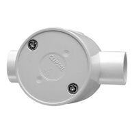 Clipsal - Cable Management, Junction Box, Standard Deep, 20mm I.D, 2 Way Through Entry - Grey