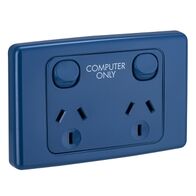 2000 Series, Switched Socket, 10A Twin Computer Only - Dark Blue