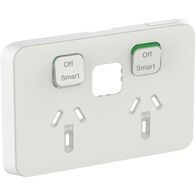 Clipsal Iconic, Skin Connected Socket Wiser, Horizontal Twin - Cool Grey