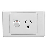 2000 Series, Single Switch Socket Outlet, 250V, 10A, Round Earth PIN for Lighting - Red