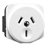 Standard Series, Automatic Single Socket Outlet Mechanism, 250VAC, 10A, 2 Pole, Panel Mount - White Electric