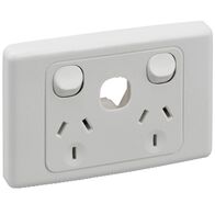 2000 Series, Switched Socket Twin Extra Switch, Less Mechanism - White Electric