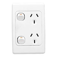 2000 Series, Twin Switch Socket Outlet, 250V, 10A, Vertical, Standard Size - Dark Blue