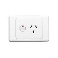 2000 Series, Switch Socket Outlet, Single, 250V, 10A - Black