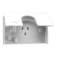 Standard Series, Automatic Single Socket Outlet, 250VAC, 10A, Panel Mount, Security Flap - White Electric