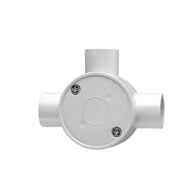 Clipsal - Cable Management, Round Junction Box, PVC, 25mm Entries, 3 Way - Grey