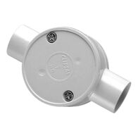 Clipsal - Cable Management, Junction Box, Standard, 20mm I.D, 2 Way Through Entry - Grey