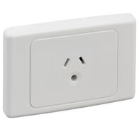 2000 Series, Socket Outlet, Automatic, Single, 250VAC, 10A, Round Earth Pin - White Electric