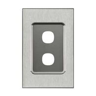 Saturn Series, Switch Grid Plate and Cover, 2 Gang, Vertical/Horizontal Mount - Horizon Silver