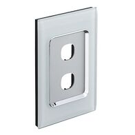 Saturn Series, Switch Grid Plate and Cover, 2 Gang, Vertical/Horizontal Mount - Ocean Mist