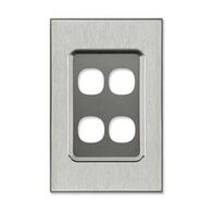 Saturn Series, Switch Grid Plate and Cover, 4 Gang, Vertical/Horizontal Mount - Horizon Silver
