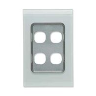 Saturn Series, Switch Grid Plate and Cover, 4 Gang, Vertical/Horizontal Mount - Ocean Mist