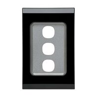 Saturn Series, Switch Grid Plate and Cover, 3 Gang, Vertical/Horizontal Mount - Espresso Black