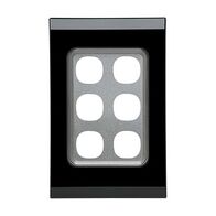 Saturn Series, Switch Grid Plate and Cover, 6 Gang, Vertical/Horizontal Mount - Espresso Black