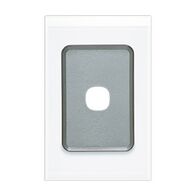 Saturn Series, Switch Grid Plate and Cover, 1 Gang, Vertical/Horizontal Mount - Pure White