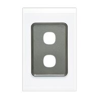 Saturn Series, Switch Grid Plate and Cover, 2 Gang, Vertical/Horizontal Mount - Pure White