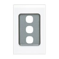 Saturn Series, Switch Grid Plate and Cover, 3 Gang, Vertical/Horizontal Mount - Pure White