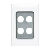 Saturn Series, Switch Grid Plate and Cover, 4 Gang, Vertical/Horizontal Mount - Pure White