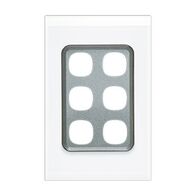 Saturn Series, Switch Grid Plate and Cover, 6 Gang, Vertical/Horizontal Mount - Pure White
