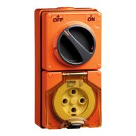 Clipsal - 56 Series, Switched Socket Outlet, 500V, 32A, 4 Round PIN, IP66, 3 Pole, 32A - Resistant Orange