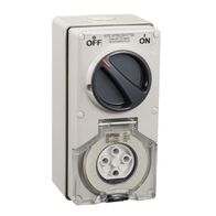 Clipsal - 56 Series, Socket Outlet Interlock Micro Switch, 20A, 4 Pin, 3P- 500V - Grey