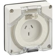 Clipsal - 56 Series, Socket Outlet, Surface Auto 10A Less Enclosure - Grey