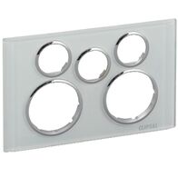 Saturn Series, Cover Socket Outlet, Twin switched, Extra switch aperture, Horizontal - Ocean Mist