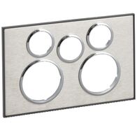 Saturn Series, Cover Socket Outlet, Twin switched, Extra switch aperture, Horizontal - Horizon Silver