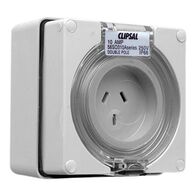 Clipsal - 56 Series, Socket Outlet, 3 Flat PIN, 250V, 10A, Auto Switched - Grey