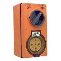 Clipsal - 56 Series, Switched Socket Outlet, 500V, 32A, 5 Round PIN, IP66, 3 Pole, Vertical - Grey