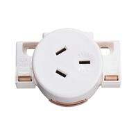 Standard Series, Single Socket Outlet, 250VAC, 10A, 3 PIN, Quick Connect, Surface Mount - White Electric