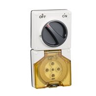 Clipsal - 56 Series, Switched Socket, Surface IP66 5 PIN 50A Less Enclosure - Resistant White Electric