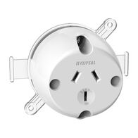 Standard Series, Single Socket Outlet, 250VAC, 10A, 3 PIN, Surface Mount, 4 Terminal - White Electric