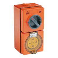 Clipsal - 56 Series, Switched Socket Outlet, 500V, 32A, 5 Round PIN, IP66, 3 Pole, Surface Mount - Resistant White Electric