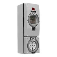 Clipsal - 56 Series, RCD Protected Switched Socket Outlet, 500V 32A 5 Round PIN IP66, 3 Pole, 30mA - Resistant Orange