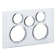 Saturn Series, Cover Socket Outlet, Twin switched, Extra switch aperture, Horizontal - Pure White