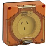 Clipsal - 56 Series, Socket Outlet, Surface Auto 10A Less Enclosure - Resistant Orange