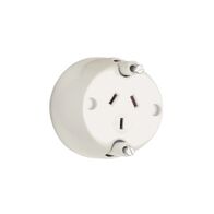 Standard Series, Single Socket Outlet, 250VAC, 10A, 3 PIN, Fast Fixing Nails - White Electric