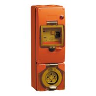 Clipsal - 56 Series, RCD Protected Switched Socket Outlet, 500V, 20A, 4 Round PIN, IP66, 30mA - Grey