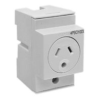 Clipsal - Max 4, Socket outlet, DIN Mounted 10 A 250 V 3 pin 2.5 module double pole with round earth