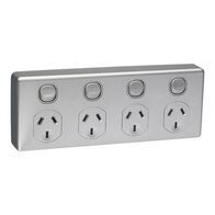 Classic C2000 Series, Quad Switch Socket Outlet, Classic, 250V, 10A, 2 Pole - Red